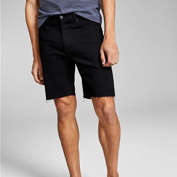 AND NOW THIS Men's 8" Denim Shorts black jeans short 29 New - Picture 1 of 6